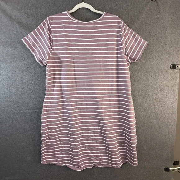 32 Degrees COOL Women's Short Sleeve V-Neck Dress. Ballerina Pink Stripe. XXL - Picture 2 of 3